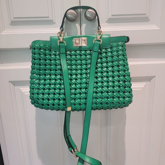 New2 Way Handbag**Green or White**With Crossbody Strap - Picture 3 of 12